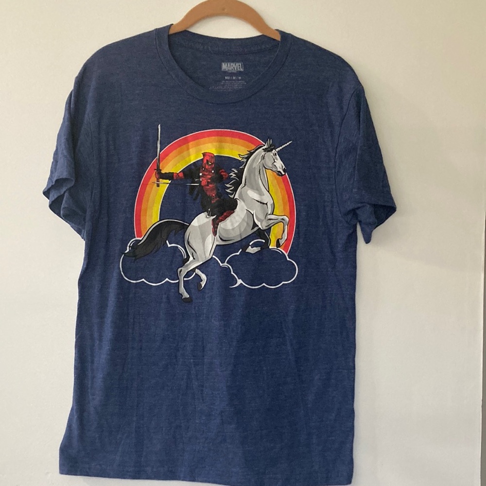 Marvel Deadpool blue t-shirt size M